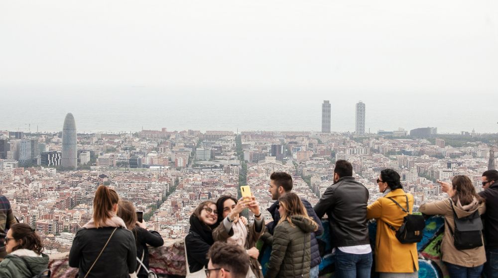 Tourists in Barcelona